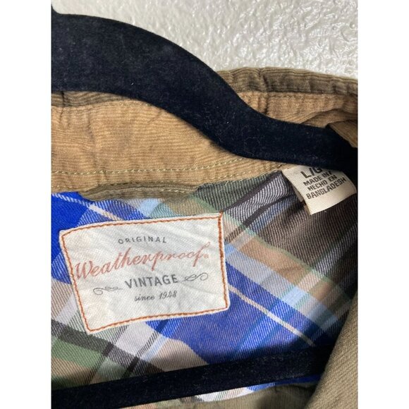Weatherproof Mens Brown Corduroy Longs Sleeve Button Up Shirt Size Large Western - Picture 3 of 14